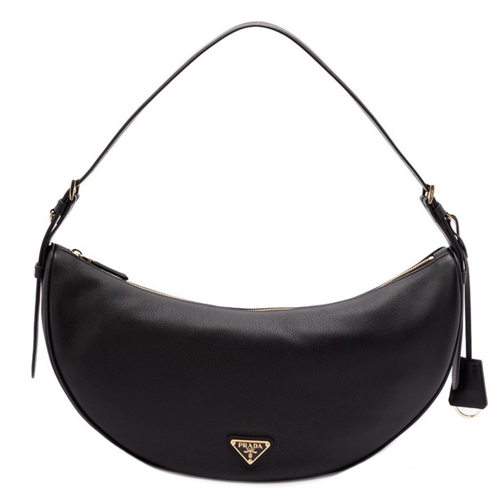 PRADA Demi Lune large leather hobo shoulder bag